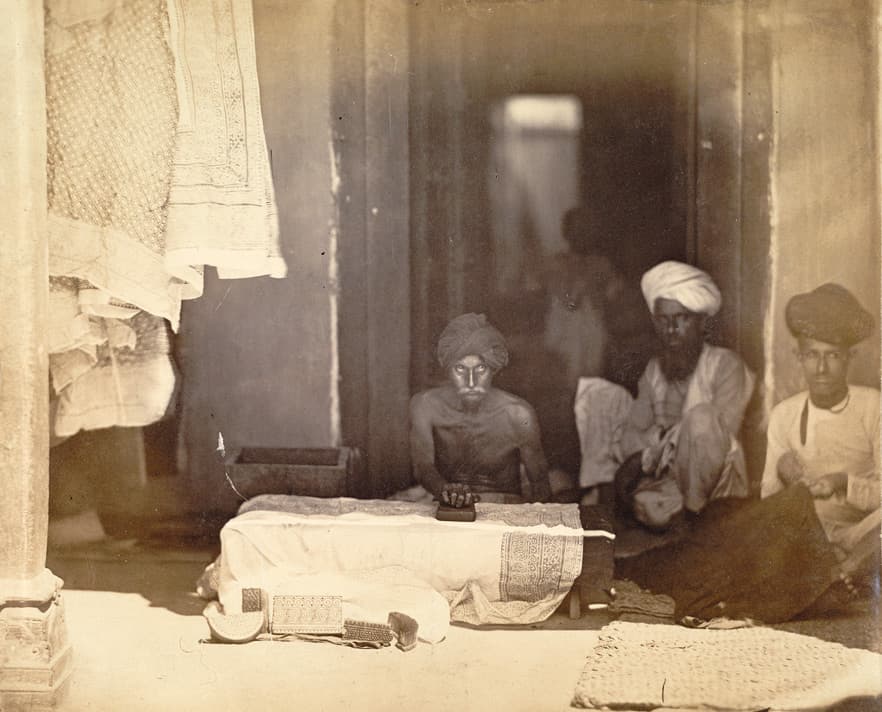 Historic photograph of a verandah on a house in western India, 1873