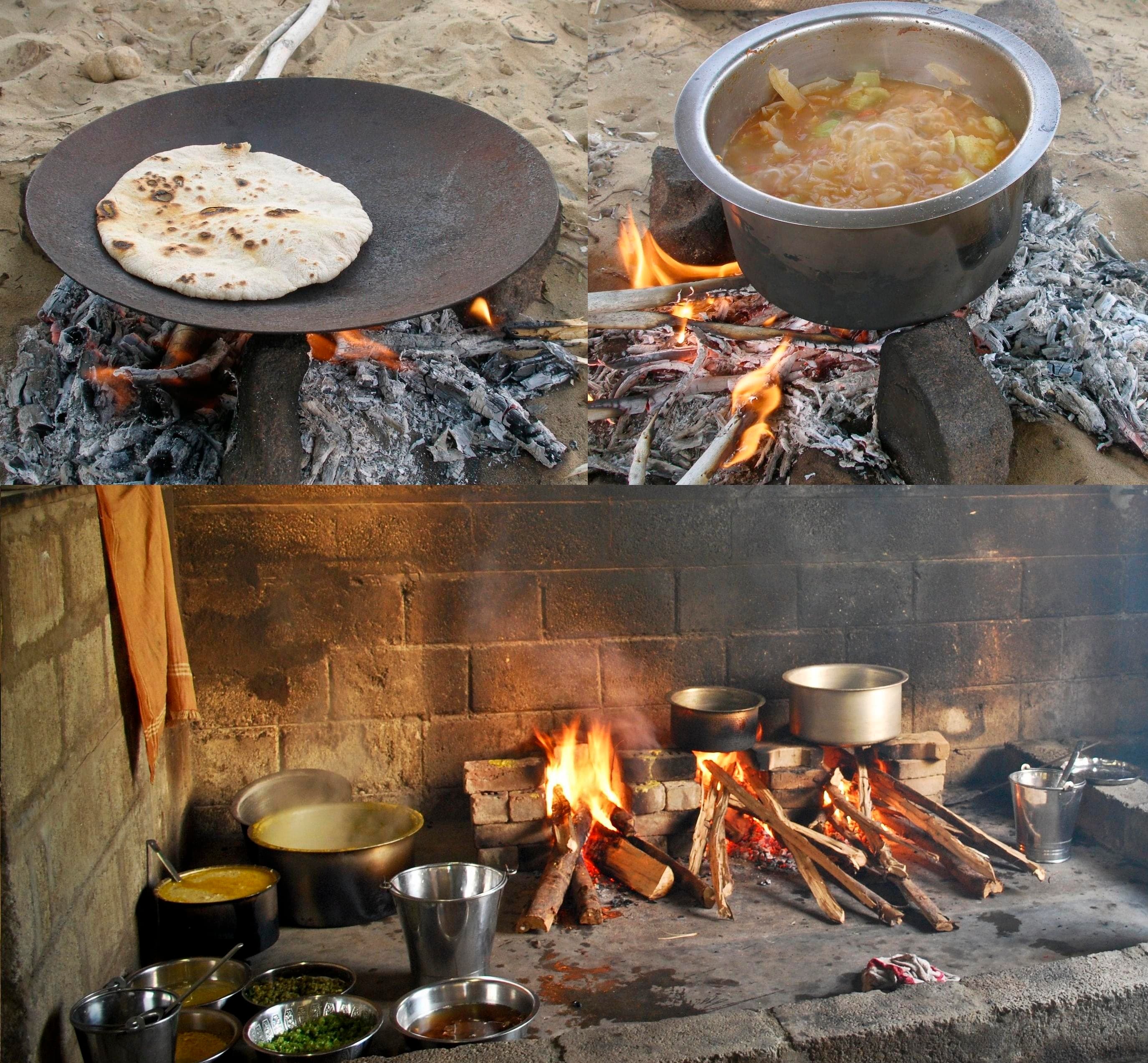 Traditional outdoor and indoor kitchens in Rajasthan and Karnataka